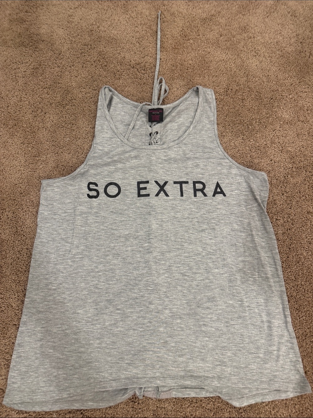Material Girl Gray Graphic Tank Top - "SO EXTRA"